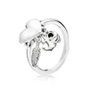 Original 100 925 argent Sterling éblouissante marguerites anneaux de mariage pour les femmes arc modèle de bague coeur tempérament anneau entier Fine Je8756419