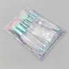 2019 néw 7pcs spazzole per trucco cristallino glitter 10 stili fai -da -te trasparente spazzola per trucco a manico vuoto set di strumenti 4406809