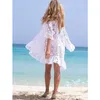 summer women sweet floral lace white dress ruffles loose mini dresses lady girl holiday sexy beach wear cover