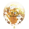 12-calowy okrągły Eid Mubarak foliowy balony Przezroczyste Ramadan Eid Mubarak Drukuj Star Moon Ballons Eid Al-Fitr Materiały