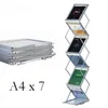 Aluminum Folding Brochures Pamphlets Books Literatures Display Holders Rack Stand By 6 Faces To Show