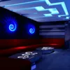 RGB-LED-Wandlampe 3W dimmbare Wandbeleuchtung Fernbedienung Oberflächenmontage-Effekt-Leuchten für KTV-Spielraum-Riegel-Korridor-Spiralloch