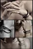 Mens lederen armbanden zwart mesh magnetische roestvrij stalen sluiting dubbele wrap polsband Mooie titanium armband voor mannen GB1572