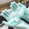 1 -pair rękawiczki kuchenne Silikonowe rękawiczki czyszczące naczynia Rękawica do mycia do domu gumowa gumowa kuchnia narzędzie