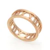 Acciaio al titanio New Roman Love marca Anelli gioielli all'ingrosso Heart Love Rings per donna gioielli anello nuziale oro 18 carati / argento / colore rosa