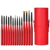 ABVP 14Pcs/Set Nail Painting Brush Makeup Synthetic Brush Nail Polish Painting Art Pen with Storage Box