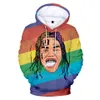 2 till 13 år barn hoodies 6ix9ine 3d tryckt hoodie pojke / tjej personlighet långärmad gullig sweatshirt hip hop barn kläder