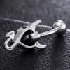 Wholesale 3 Colors Little Evil Shape Silver 316L Stainless Steel Jewelry Navel Bars Silver Belly Button Ring Navel Body Piercing Jewelry