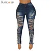 KANCOOLD Jeans Damenmode High Waisted Hole Röhrenjeans Stretch Slim Pants Wadenlange Jeans Frau 2018Oct23 Y19042901