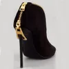 Hot Sale- Spring Summer Shoes Woman Peep Toe Front Gold Zipper Booties Stiletto Pumps Sexy High Heels Black Suede Ankle Boots Women