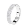 Klasyczna biżuteria Unikalna Brand New Real 925 Sterling Silver Crown Pierścionek Pave White Sapphire CZ Diament Party Wieczność Wedding Band Prezent Prezent