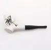 Hot-selling 165mm ink painting straight handle ceramic pipe hollow design quality light non-ironing handicraft products