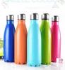 Hot Koop 500ml Creative Drinkware Cola-vormige Waterfles Dubbelwandige Hoge Kwaliteit Roestvrijstalen Outdoor Waterfles Kerstcadeaus