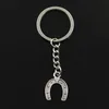 trasporto libero Adatti 20pcs / lot Keychain dell'anello chiave gioielli in argento placcato argento placcato ferro di cavallo U fascini accessori chiave