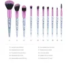 10Pcs Glitter Makeup Brushes Wood Handle Eye Shadow Brush Facial Cosmetic Beauty Brush Powder Makeup Set