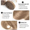 Kisshair Color 8 Brown Ash Blonde Broldian Body Wave Wave Fltits مع إغلاق 100 تمديد للشعر البشري