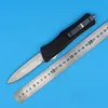 Доставка DHL G Новый автоматический тактический нож D2 Двойное действие точка копья 3,8 дюймовые атласные лезвия 6061-T6 Черная ручка выживаемости ножи для выживания