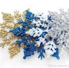 Noel Süsler Kar Tanesi Dekoratif Çiçekler Çelenk Renkli Glitter 4 "Plastik Kar Taneleri Kulübü Paketi 12 İç Dekorasyon