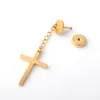 Charm Cross Drop Dangle Oorbellen Hip Hop Punk heren RVS Barbell Oorknopjes Sieraden