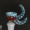 14mm Male Wig Wag Heady Glass Bowl With Handle Colorful Glass Bowls For Glass Water Bongs Smoking Accessories XL-SA05