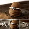 Nowa moda srebrna para biżuterii vintage zespołu Pierścienie zwierząt dla kobiet Śliczne miłośnicy słoni Prezent ślubny