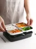 Bento Lunch Box нержавеющей стали с пластиковым 1200 мл Обед решетчатые ящики кухни Контейнеры для пищевых продуктов для детей с подогревом Обед случая GGA3226