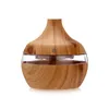 Diffusore di oli essenziali per aromaterapia Umidificatore di bambù Grano del legno Diffusori di nebbia fredda ad ultrasuoni con 7 luci a LED
