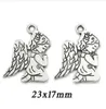 100 pièces/lot Antique argent plaqué ailes d'ange fée pendentif à breloque Bracelets collier fabrication de bijoux artisanat bricolage 23x17mm