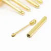 Gold Color Earpick Snuff Snorter Sniffer Powder Spoon Portable Key Ring Shovel Wax Scoop Hookah Shisha Herb Smoking Pipe Smoking Accessories