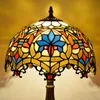 Europäische mediterrane kreative Retro-Buntglas-Tiffany-Tischlampe für Wohnzimmer, Esszimmer, Schlafzimmer, Schreibtisch
