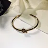 braccialetto annodato in acciaio inossidabile braccialetto di amicizia per uomini e donne argento oro rosa braccialetto aperto a forma di C gioielli di lusso designer233n
