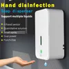 Máquina de desinfecção de mãos sem toque para escritório escolar montada na parede Dispensador automático de espuma de sabão gotas pulverizador de álcool 1500ML desinfetante