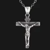 Mens Stainless Steel Cross Necklace Gold Silver Jesus Pendant Necklaces Fashion Hip Hop Jewelry2099