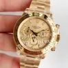 Mens Chronograph Green Dial Watch Automatic Cal.4130 Gold Gold 904L Steel Cosmograph Men Sport Eta Watches