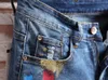 estate Stile uomo slim jeans hip hop Pantaloncini di lusso Uomo Pantaloncini di jeans casual Jeans dritti Moto Biker foro per blu