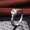 Classic Simple Women Ring Single Square Crystal Finger Rings for Ladies Weeding Band Engagement Party Ring Anniversary Gif