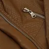 Moto PU cuir veste femmes hiver et automne nouvelle mode manteau fermeture éclair veste d'extérieur nouveau 2020 manteau marron