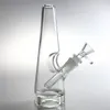 8 Inch Glass Bong Water Pipes with 14mm Female Hookahs Downstem Male Bowls Thick Bottom Triangle Beaker Bongs for Smoking