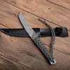 New Small katana Fixed Blade Knife 440C Tanto Blade Full Tant Paracord Handle Straight Knives With Leather Sheath