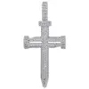 Hip Hop Iced Out Bling Nagel Kreuz Anhänger Halskette Herren/Damen Mikro Gepflastert CZ Gold Silber Farbe Charme Ketten schmuck Geschenk