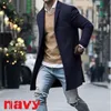 2019 Winter Warm Men Street Long Jackets Coat Pockets Stylish Overcoat Plus Size M-3XL för 5 färger