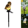 Lampe LED à énergie solaire en forme d'extérieur, lumières de piquet de jardin étanches décoratives pour l'éclairage de paysage de pelouse de cour de passerelle (marron + blanc)