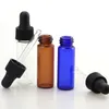 الملونة 4ML الزجاجات القطارة مع الأسود اغطية 4C زجاج فيال لعينة Eliquid التجميل العرض زجاجة عطر