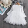 New Spring Autumn Baby Girls Dress Long Sleeve Lace Pleated Princess Dress Children Casual Dresses W4165905239