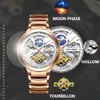 Nuovi orologi da uomo di lusso TEVISE Orologi meccanici automatici con fasi lunari Orologio da polso maschile Tourbillon a carica automatica Relogio Masculino