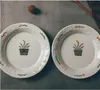 Handgjorda keramik porslinskål silvervaror uppsättningar tallrik kopp set ins tabellwares handmålade små blomma rånar Western dessert tallrikar salladsskålar och sked
