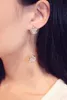 Créateur de mode super scintillant luxe diamant zircon long pendentif exquis balancent lustre boucles d'oreilles pour femme filles