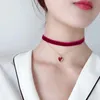 carino cuore rosso collana Temperamento moda donne sexy choker accessori gioielli catena clavicola Girocolli nave di goccia