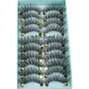 10 Pairs 3D Soft Faux Mink Hair False Eyelashes Natural Messy Eyelash Crisscross Wispy Fluffy Lashes Extension Eye  Tools