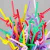 100 Pack 1023 inch Tall Colorful Extra Long Flexible Drinking Straws Bendy Disposable Plastic Drinking Straws4580122